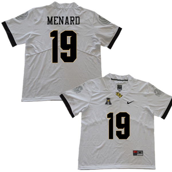 Men #19 Justin Menard UCF Knights College Football Jerseys Sale-White